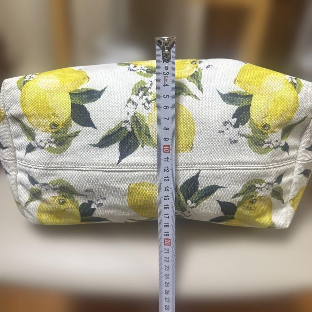 DOLGE＆GABBANAホワイトレモンプリントキャンバストートバッグ