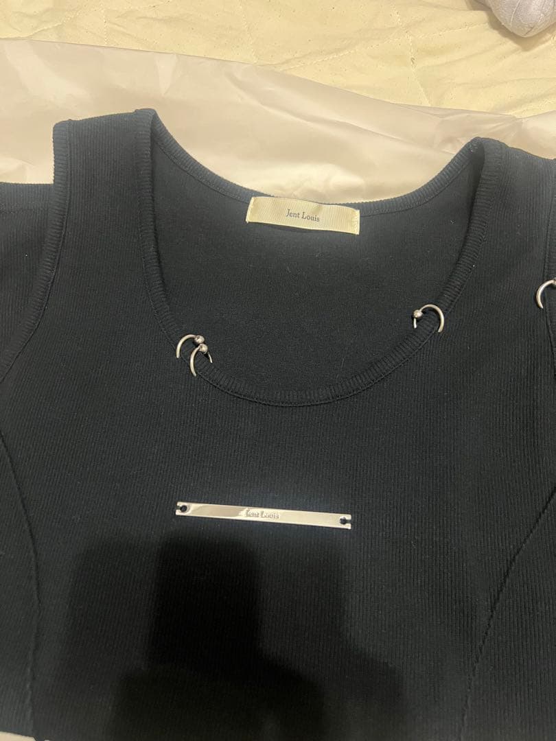 Jentlouis Neck Piercing Tank Top ブラック L