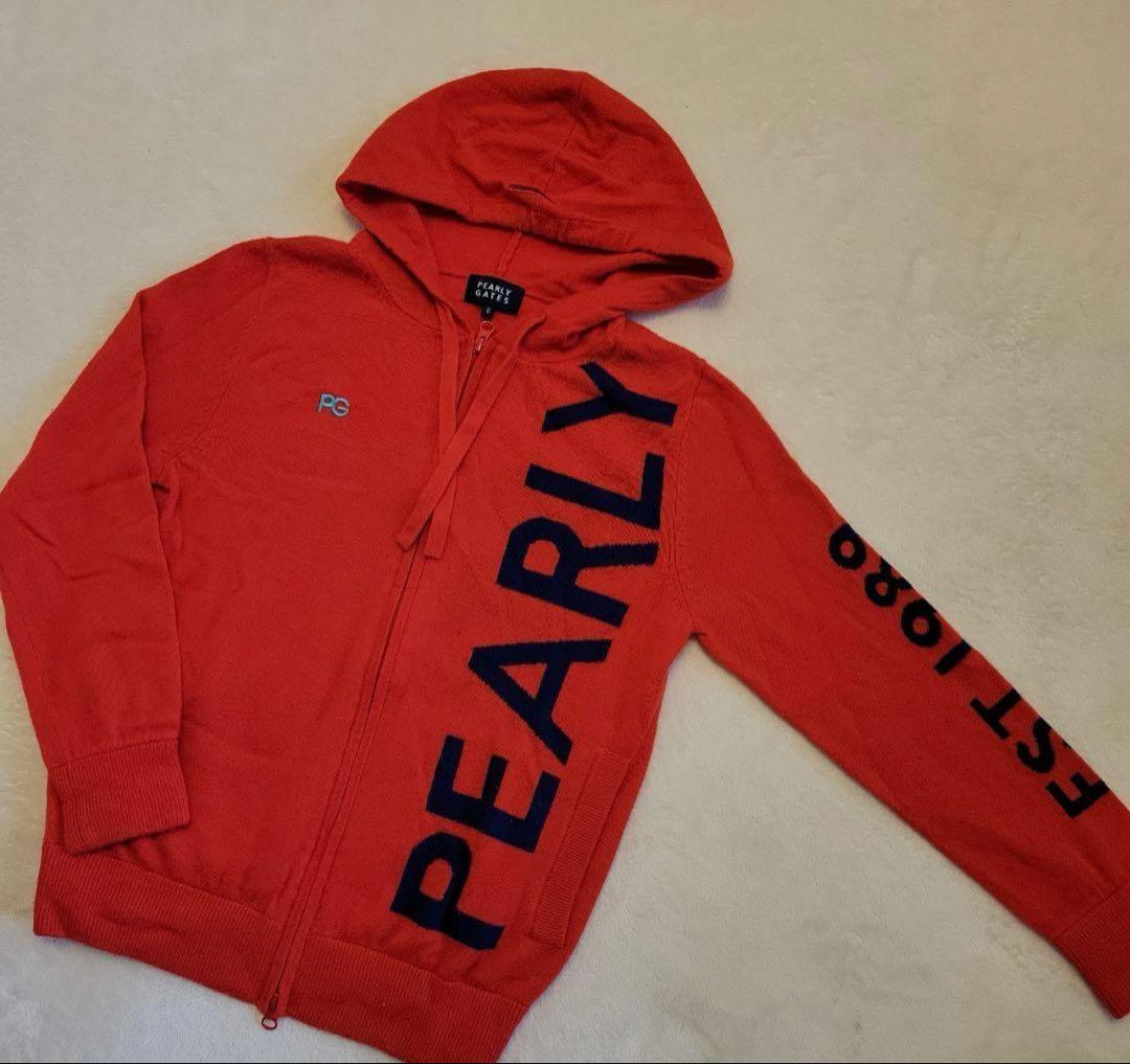 パーリーゲイツ　ビッグロゴカシミヤ100％柔らかあったかニットジップパーカー