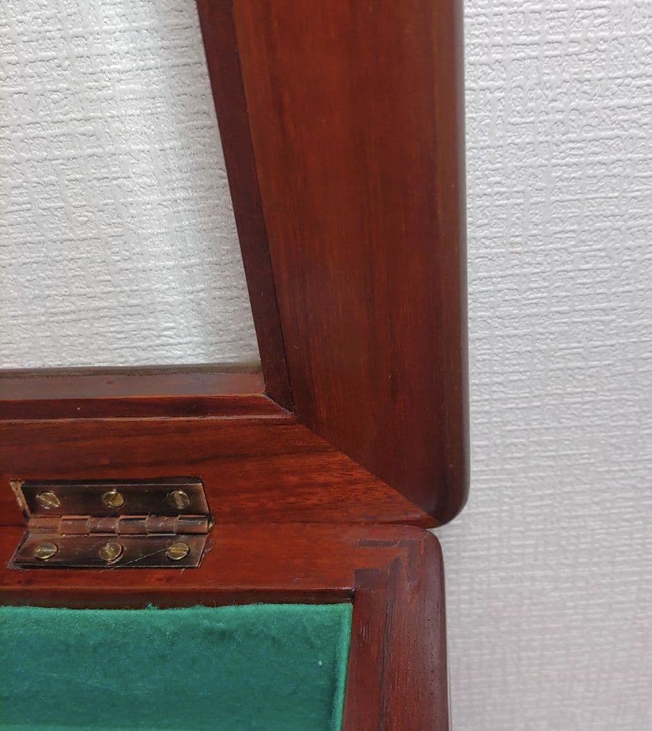 美品　螺鈿細工 ジュエリーケース二段引き出し 唐木 葡萄柄 花梨無垢材