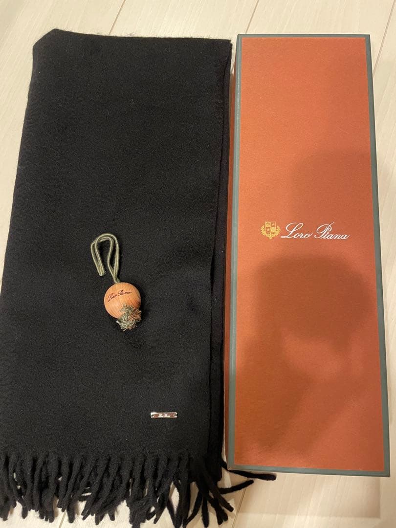 Loro Piana カシミヤ 100%マフラー ブラック