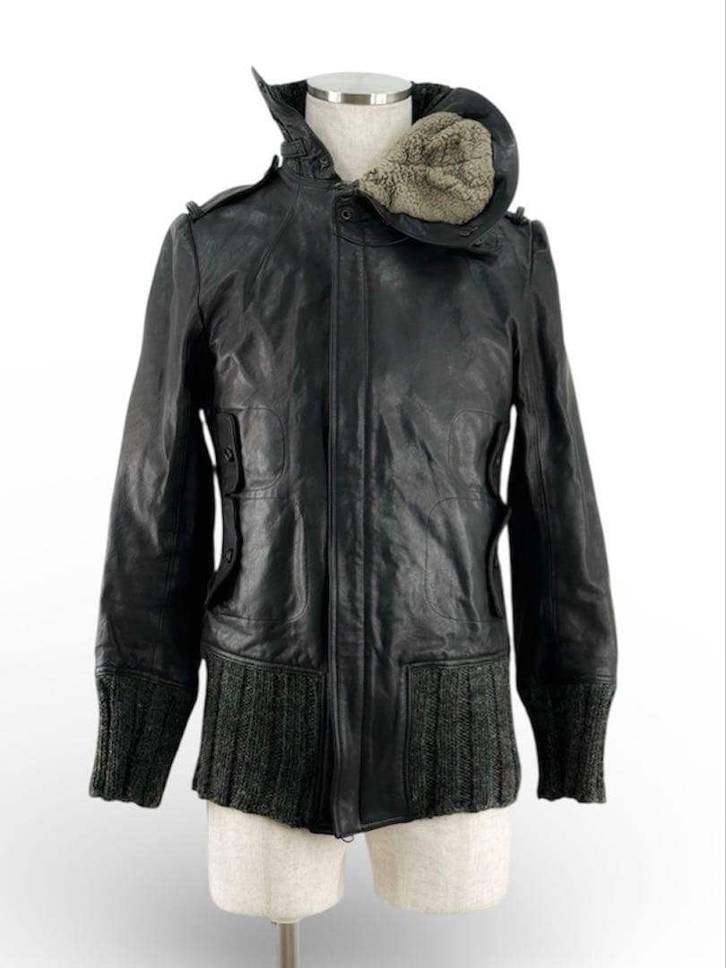 シェアスピリット sharesprit ガスマスク付きレザージャケット 革ジャン