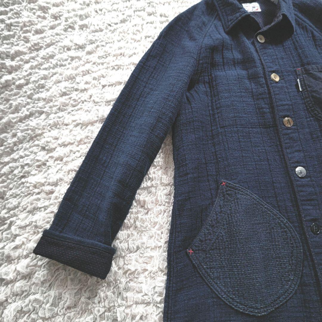 ✨美品✨Blue Trick　日本製　インディゴ　ショップコート　M