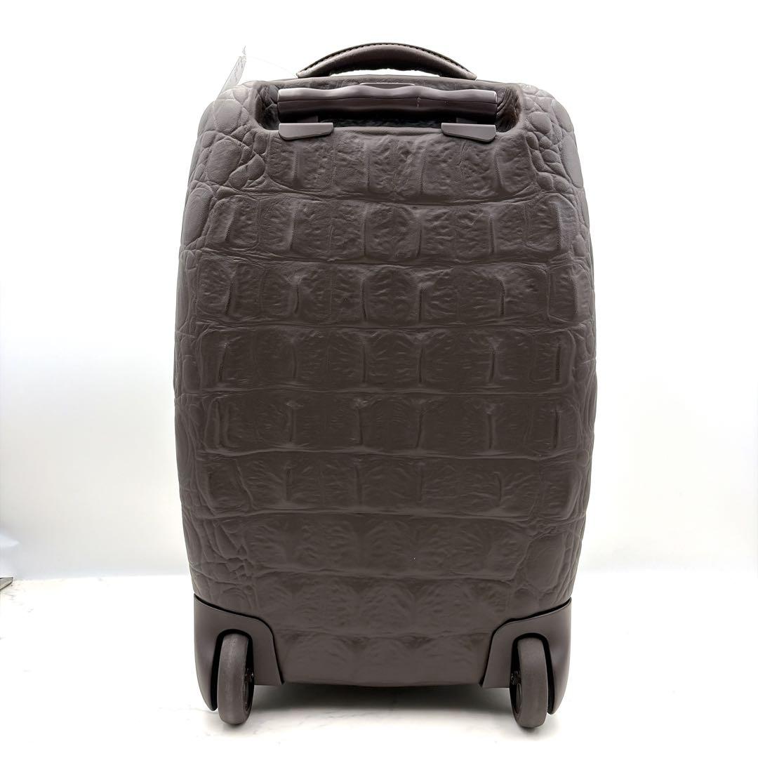 サムソナイト ×アレクサンダーマックイーン クロコデザイン キャリーケース 茶