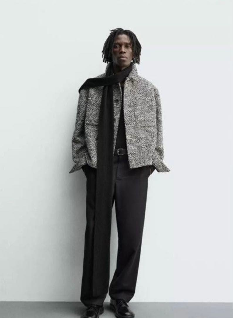 ZARA テクスチャードシャツジャケット