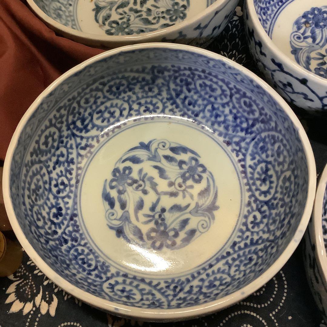 古伊万里　蛸唐草　富貴長春　大膾皿　江戸　6客　李朝・大聖寺・輪島塗・九谷焼好き