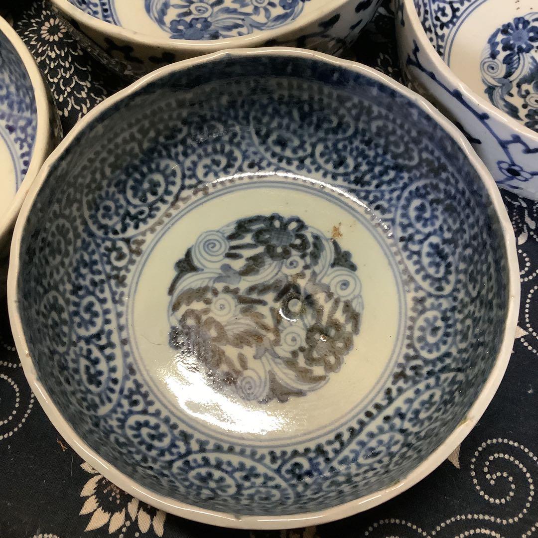 古伊万里　蛸唐草　富貴長春　大膾皿　江戸　6客　李朝・大聖寺・輪島塗・九谷焼好き