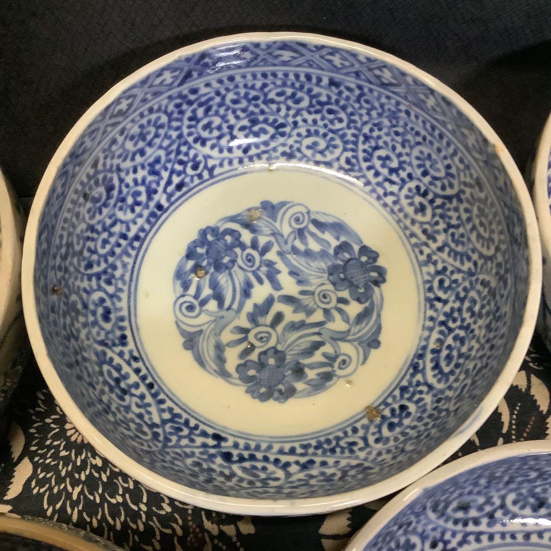 古伊万里　蛸唐草　富貴長春　大膾皿　江戸　6客　李朝・大聖寺・輪島塗・九谷焼好き