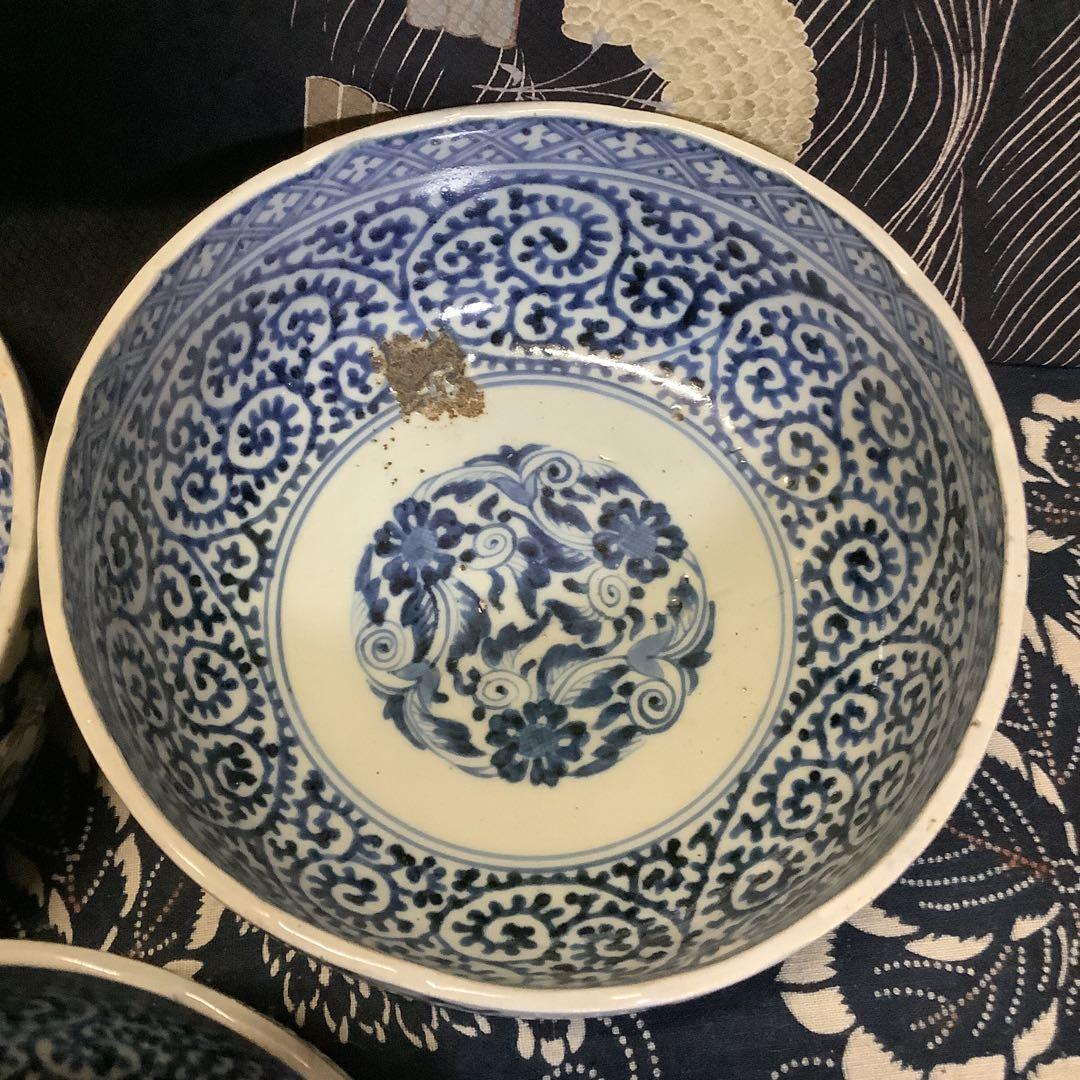 古伊万里　蛸唐草　富貴長春　大膾皿　江戸　6客　李朝・大聖寺・輪島塗・九谷焼好き