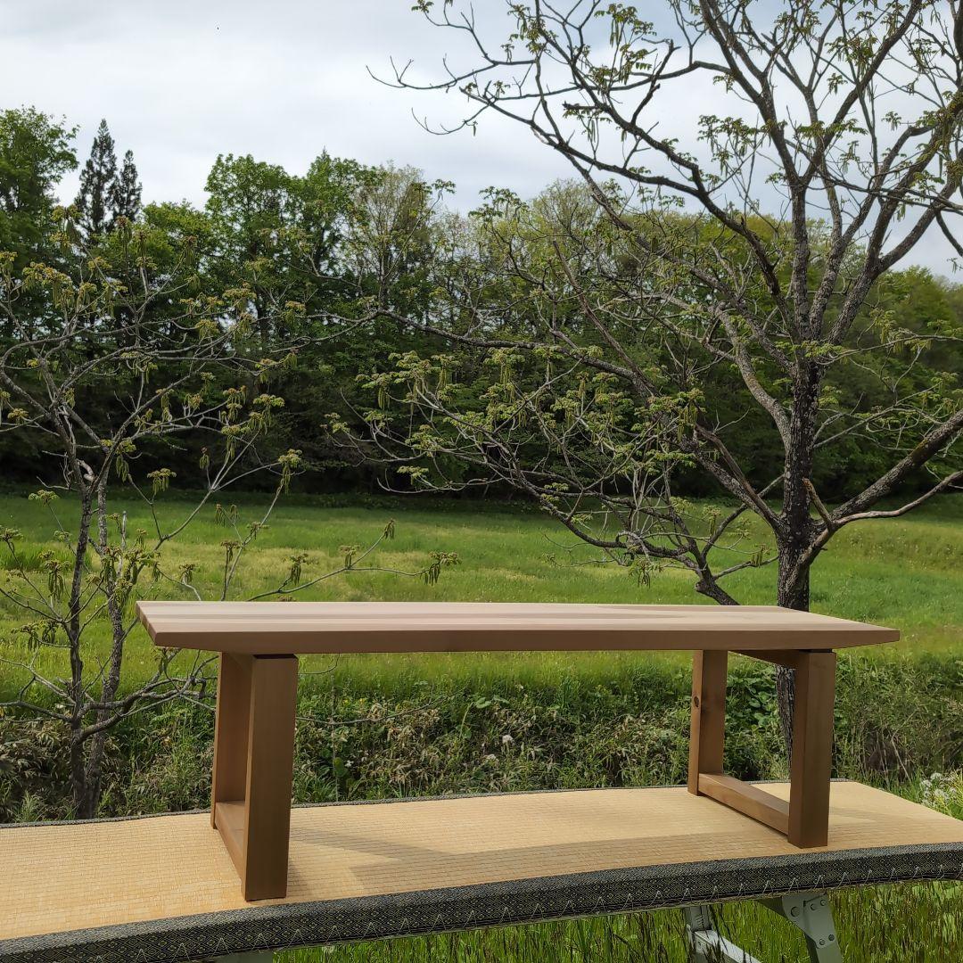 古材リメイク　朴の木ローテーブル　ローベンチ　 PCデスク　無垢の家具