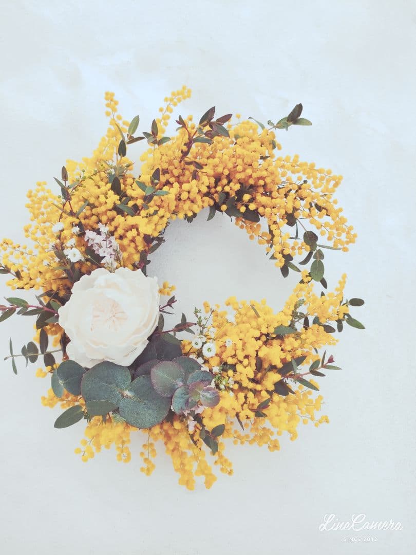 春色　ミモザ　ミモザリース　三日月Wreath