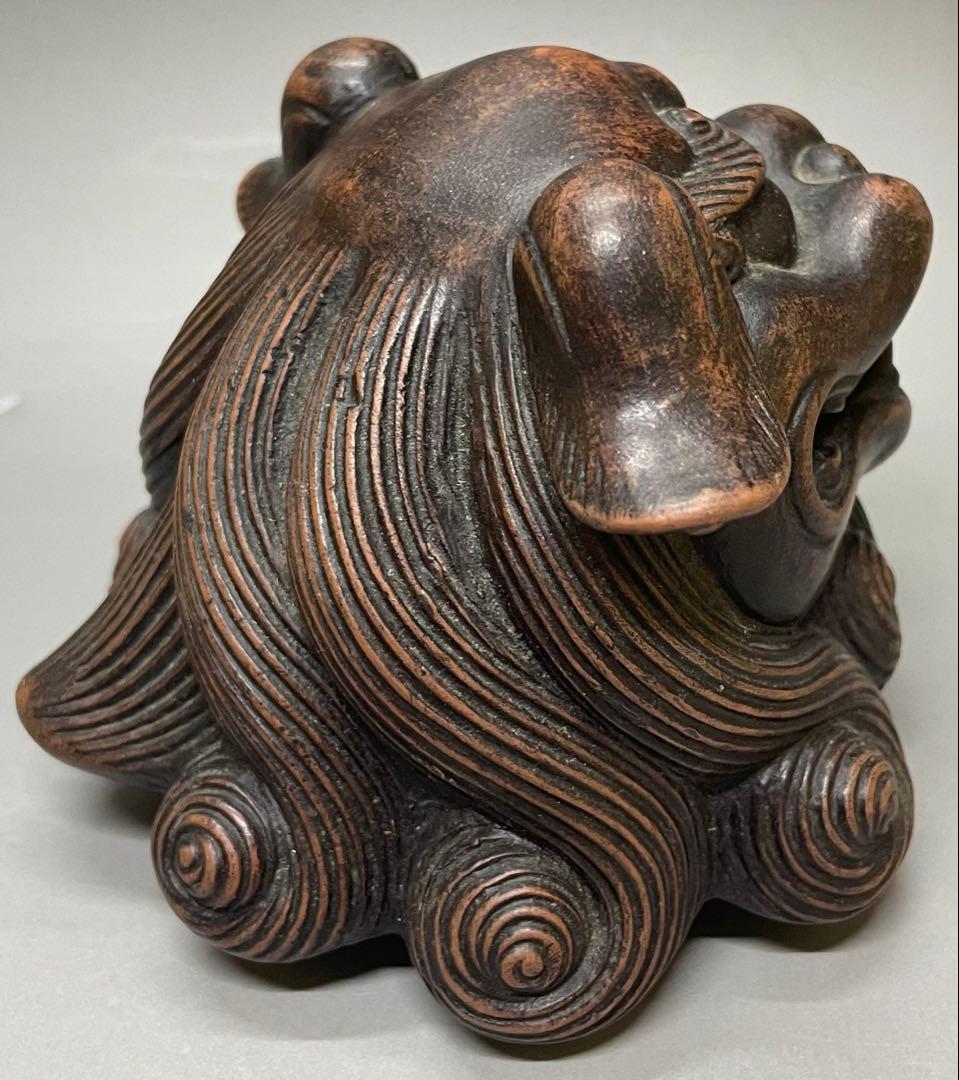古備前　玉乗り　獅子香炉 　bg410