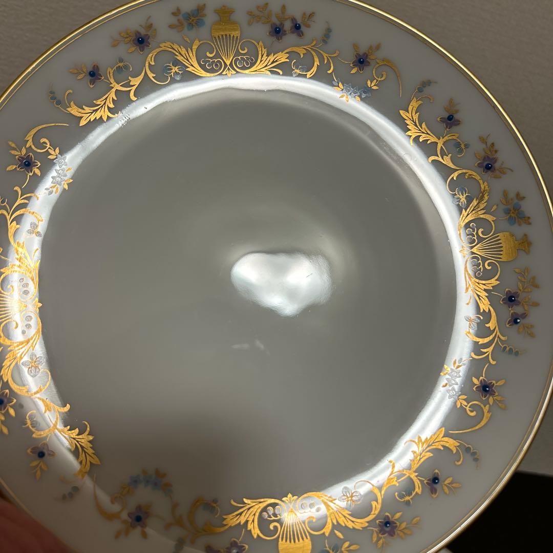 大倉陶園　花柄　金彩　ディナープレート　23cm