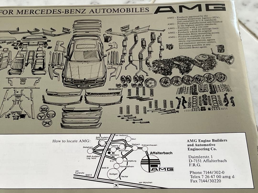 【ヴィンテージ】AMGメルセデス　旧車テクニカル カタログ