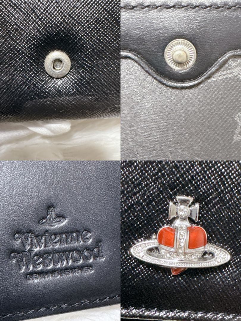 ♡希少♡ヴィヴィアンウエストウッド ディアマンテ ハート がま口 三つ折り財布