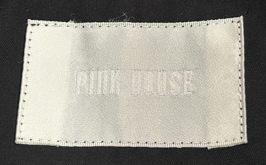 ＊PINK HOUSE 丸襟 フリル 2WAY ブラック トレンチコート