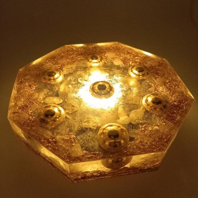 『金運七万倍 進化形オルゴナイト八角形プレート』金運アップ置物オルゴナイト360