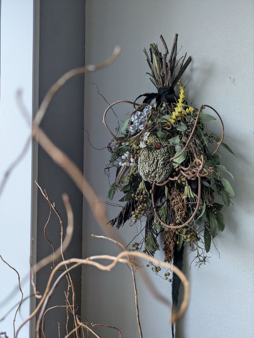 ドライフラワー　スワッグ　インテリア　バンクシア