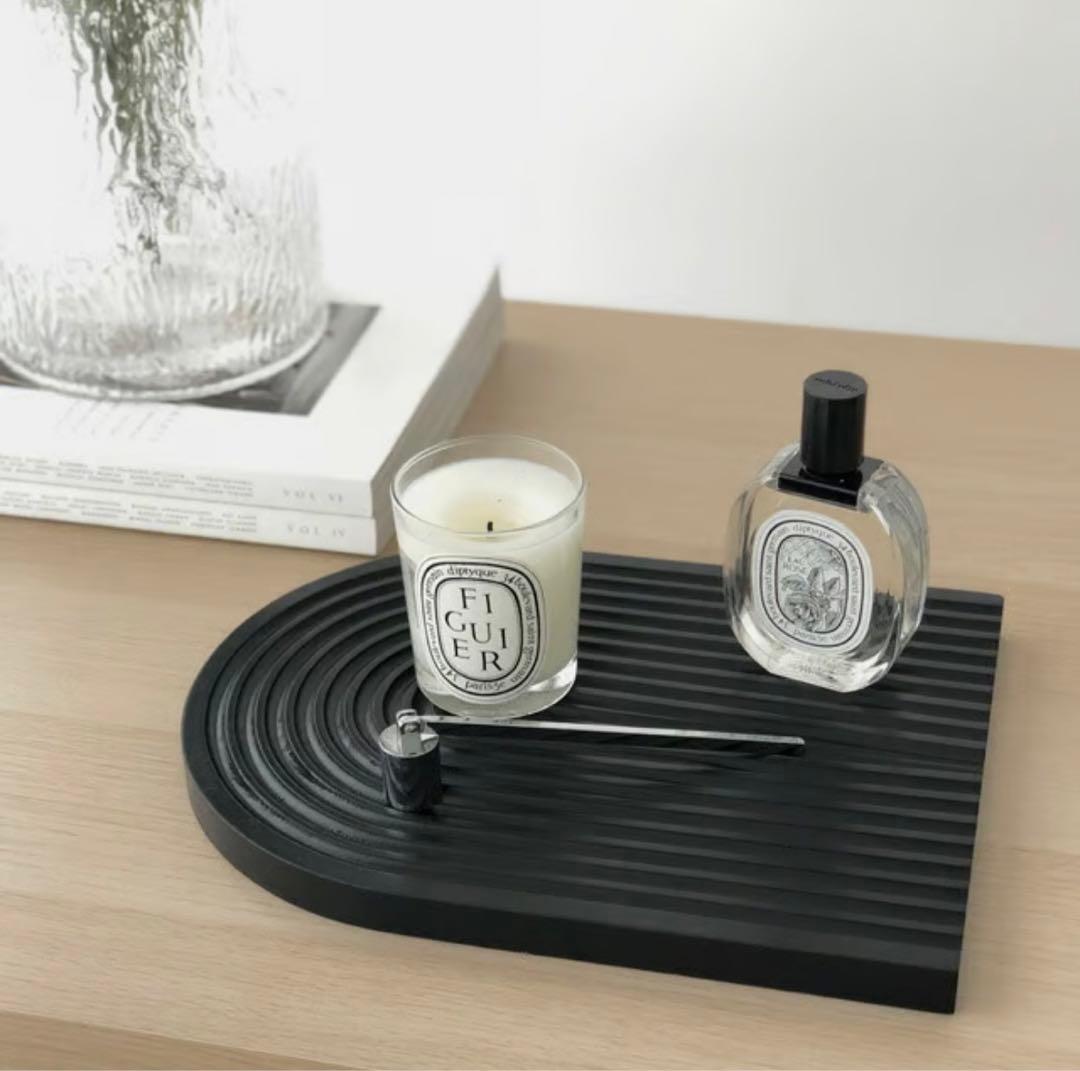 ウッドトレイ ブラック Rainbow カフェトレイ　tray-03111