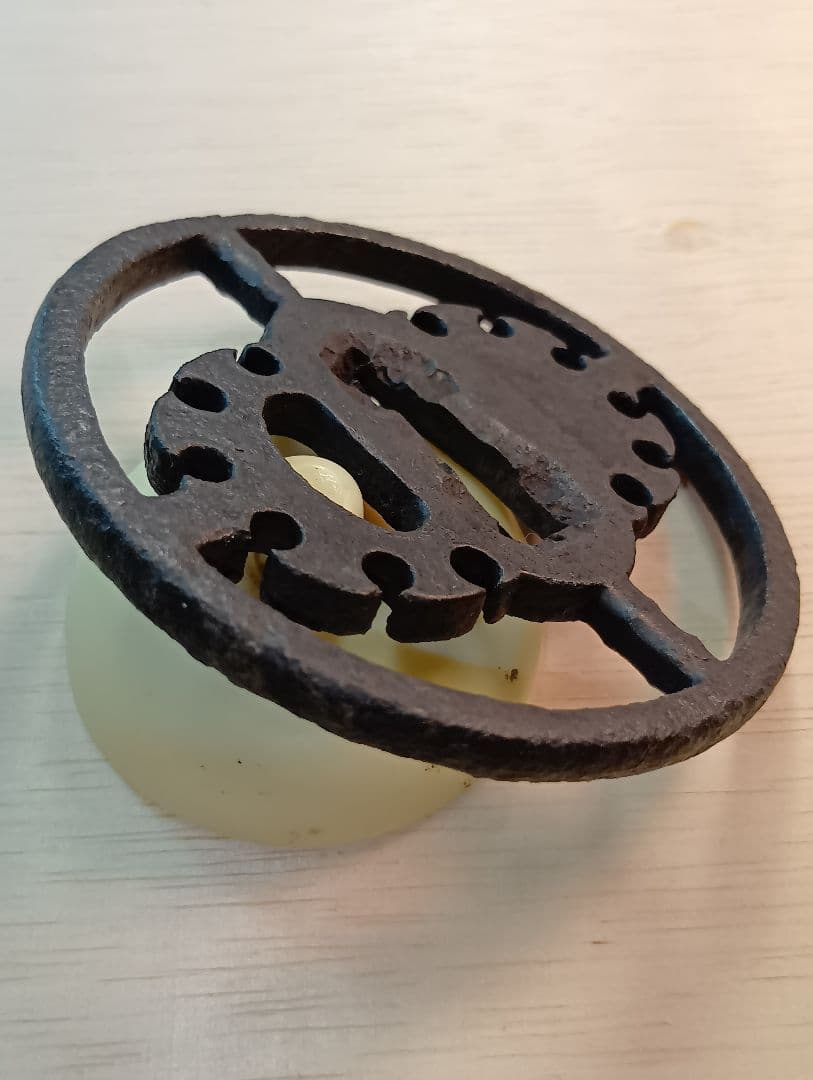 鍔　雪輪竹透かし鍔　正阿弥　鑑定書有り