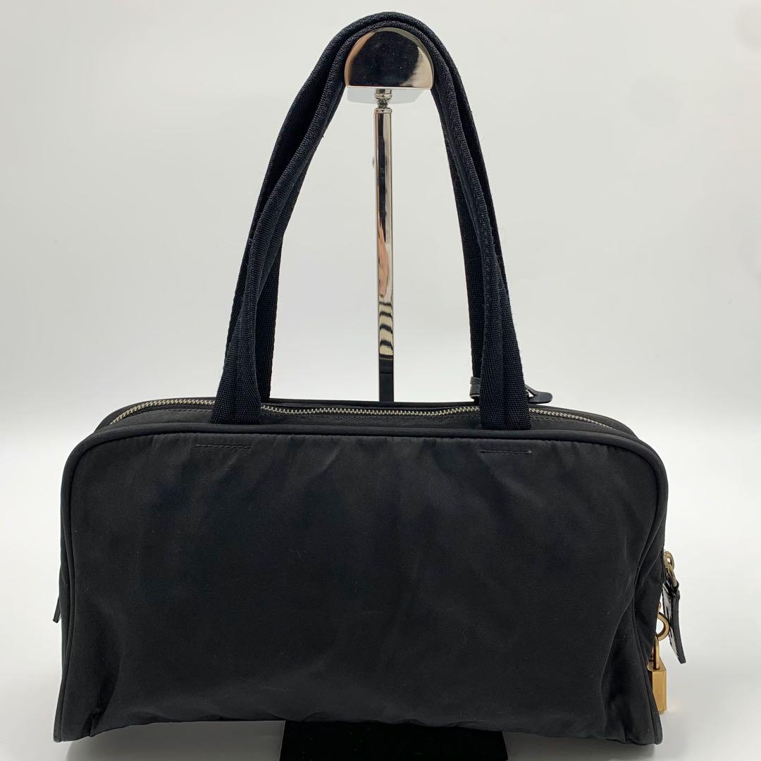 【✨極美品✨】 プラダ ミニボストンバッグ 三角ロゴ 南京錠 ナイロン ブラック