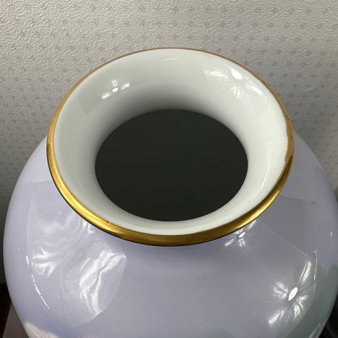 深川製磁 色絵彩磁 胡蝶蘭 花瓶 蘭の花デザイン 2個セット深川