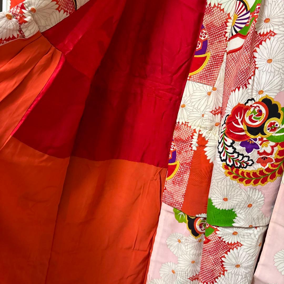 アンティーク　女の子　子供着物　七五三　アンティーク着物七歳女の子着物大正ロマン