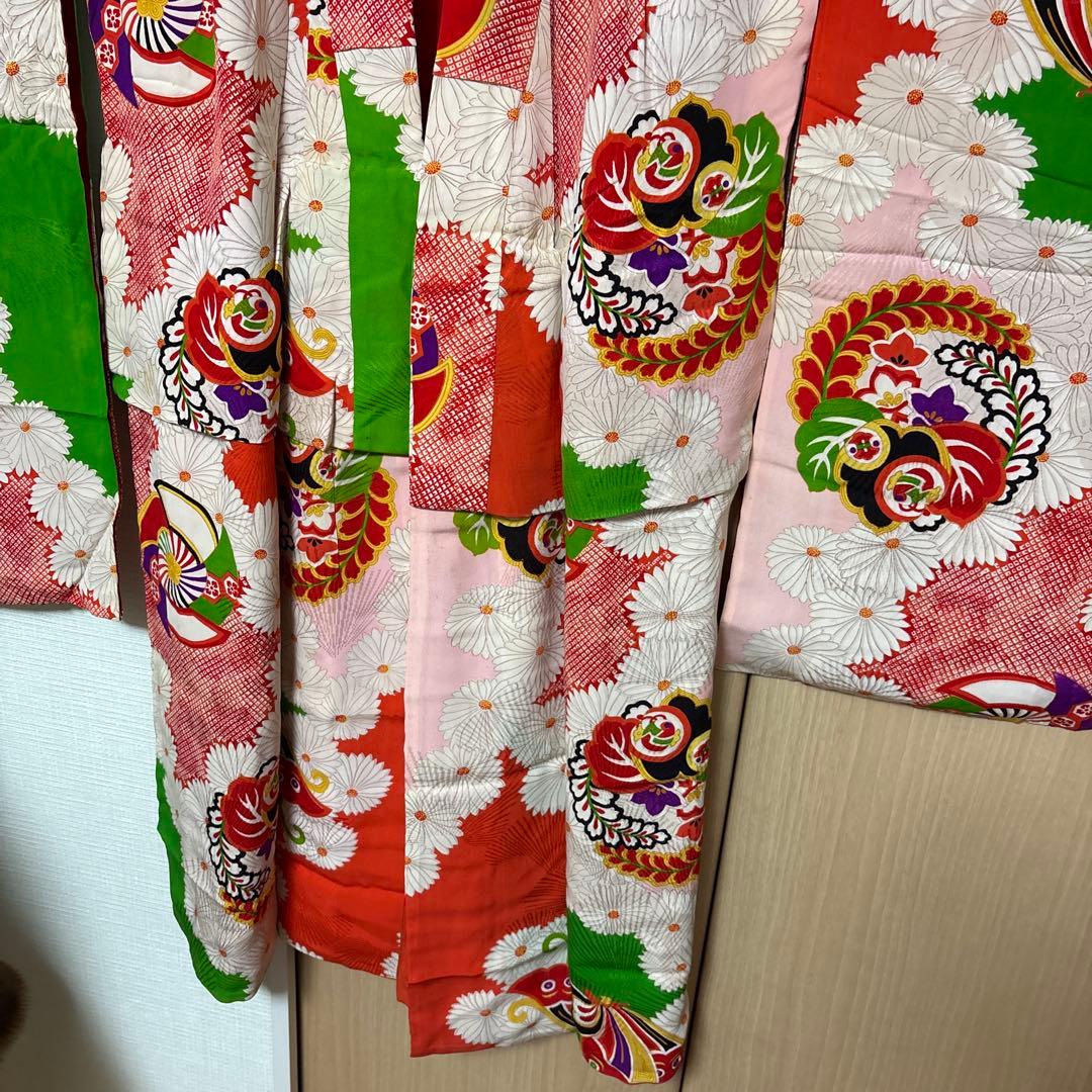 アンティーク　女の子　子供着物　七五三　アンティーク着物七歳女の子着物大正ロマン