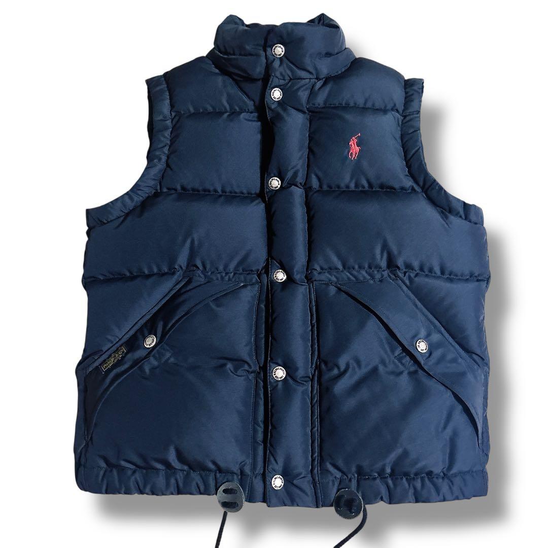 未使用級 POLO RALPH LAUREN ダウンベスト ブラック 刺繍 赤