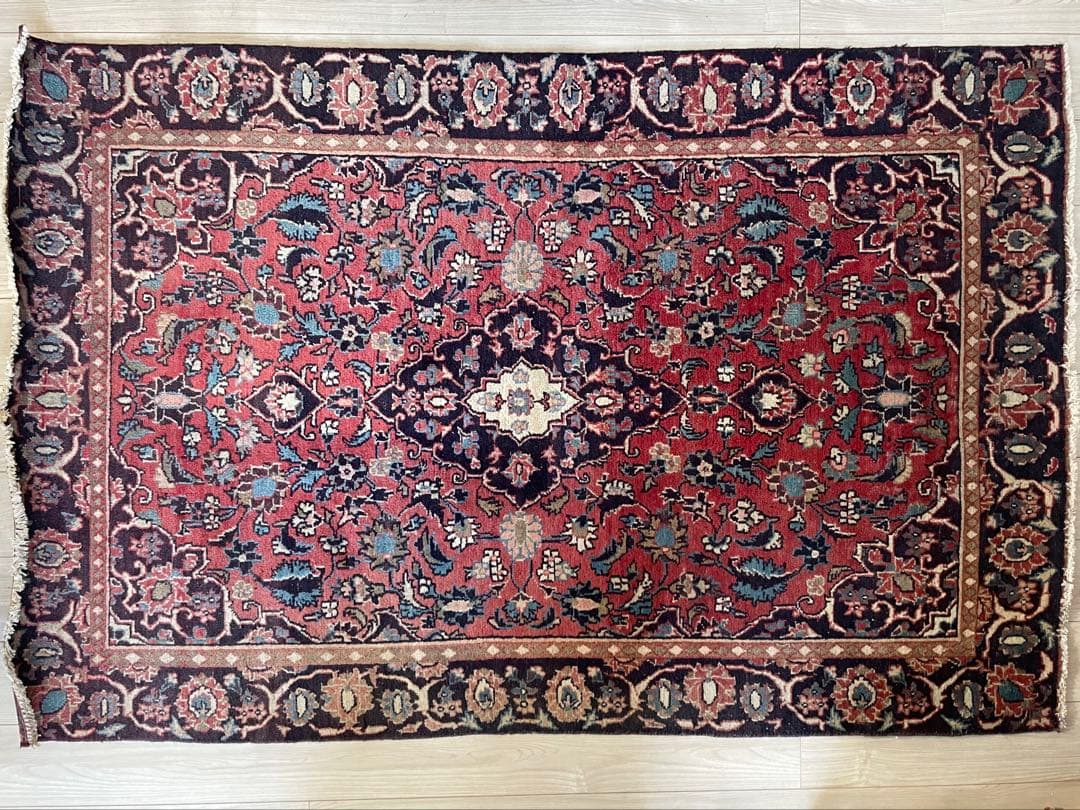 手織りペルシャ絨毯(カシャーン産)トライバルラグトルコラグキリム