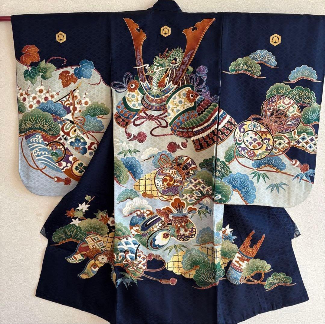 お宮参り　産着　帽子よだれかけセット　男の子