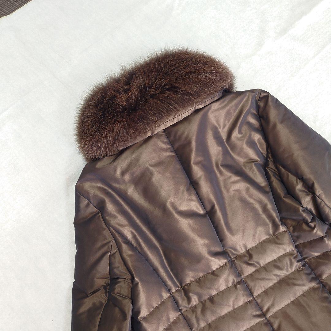 美品!!DAKS ダックス　フォックス ダウンコート ハウスチェック　Aライン