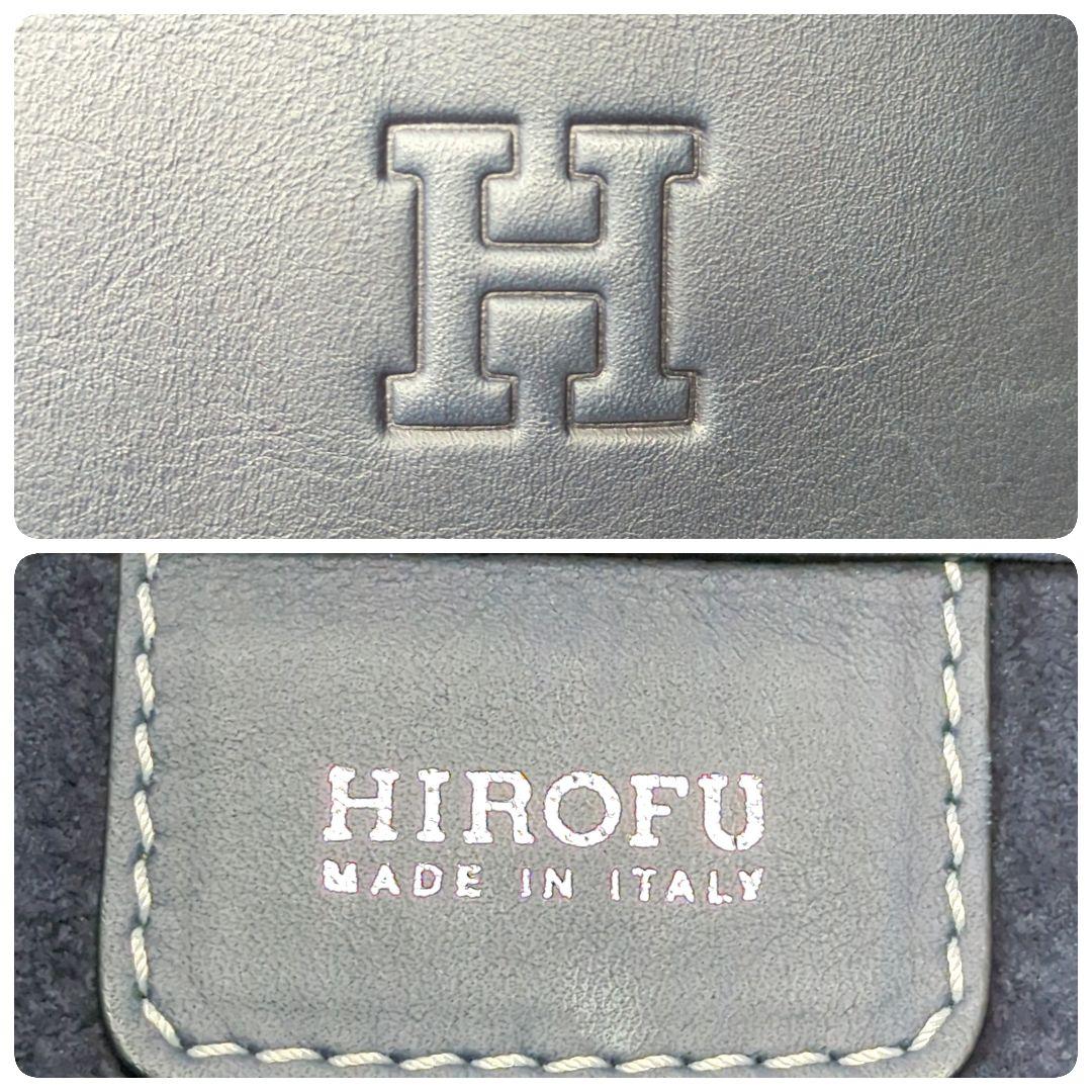 り*ん様 現行✨ヒロフ トートバッグ レザー ネイビー 2way ロゴ型押し A