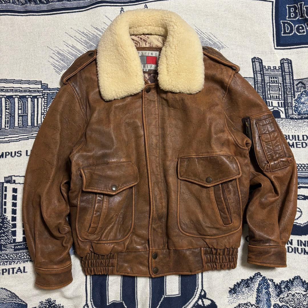 90s トミー　g-1 a-2 ラムレザー フライトジャケット 短丈 ミリタリー