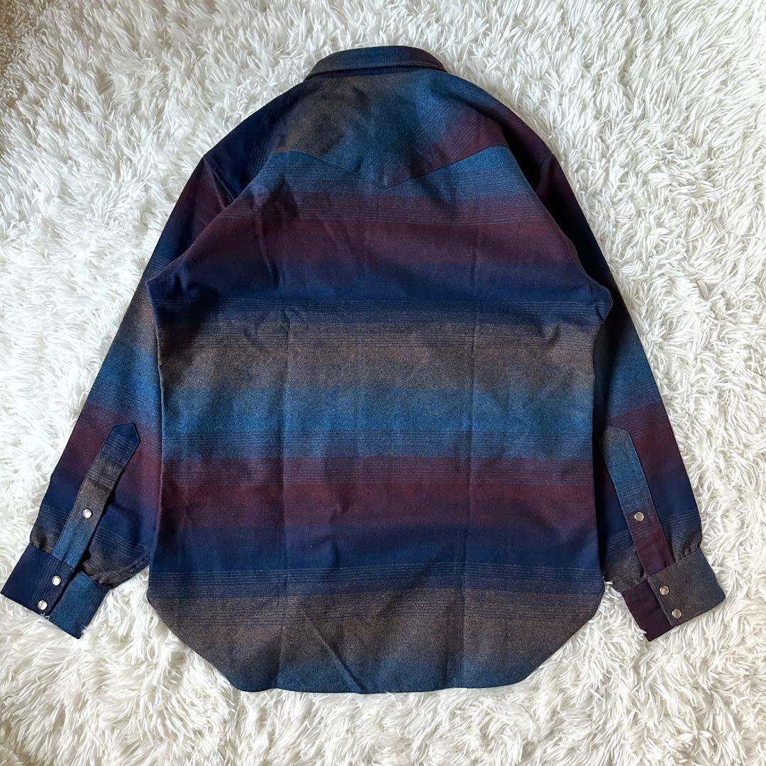 極美品 ペンドルトン 70s オンブレネルシャツ USA製 L ほぼデッド