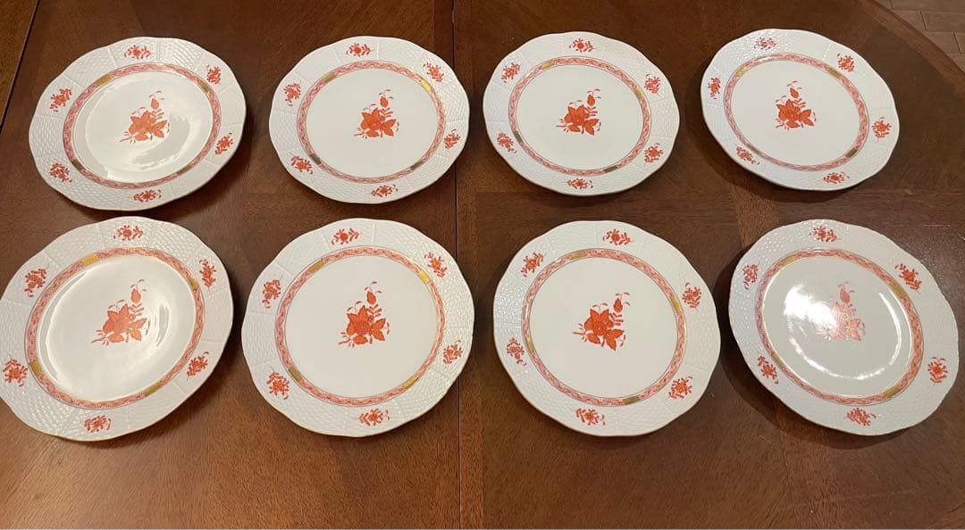 【cookie 】ヘレンド アポニー オレンジ 平皿8枚セット