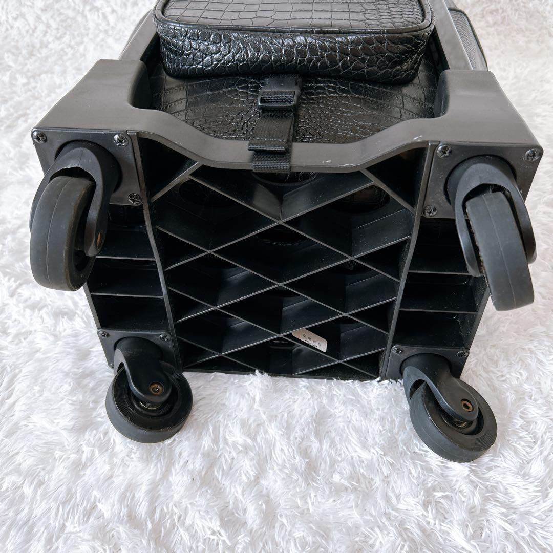 美品✨SWANY キャリーバッグ　クロコ型押し　レインカバー付き　4輪
