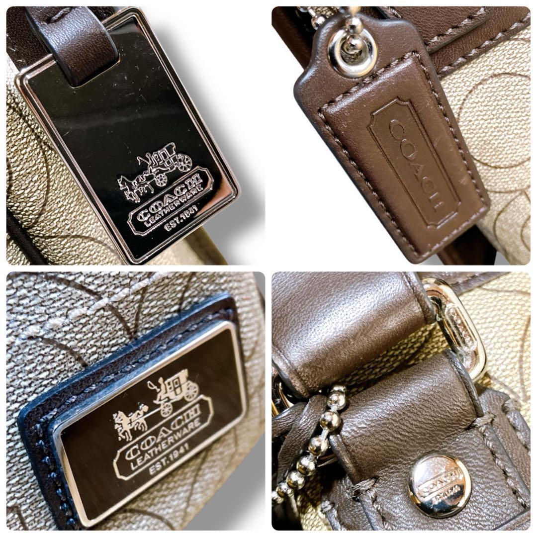 コーチ 良品 オプアート 斜め掛け可 PVC メッセンジャーバッグ ベージュ