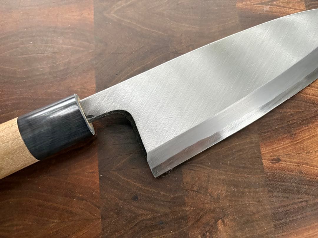 堺打刃物　青鋼　7寸　出刃包丁　210mm 手打ち　本霞　包丁　和包丁　水牛柄