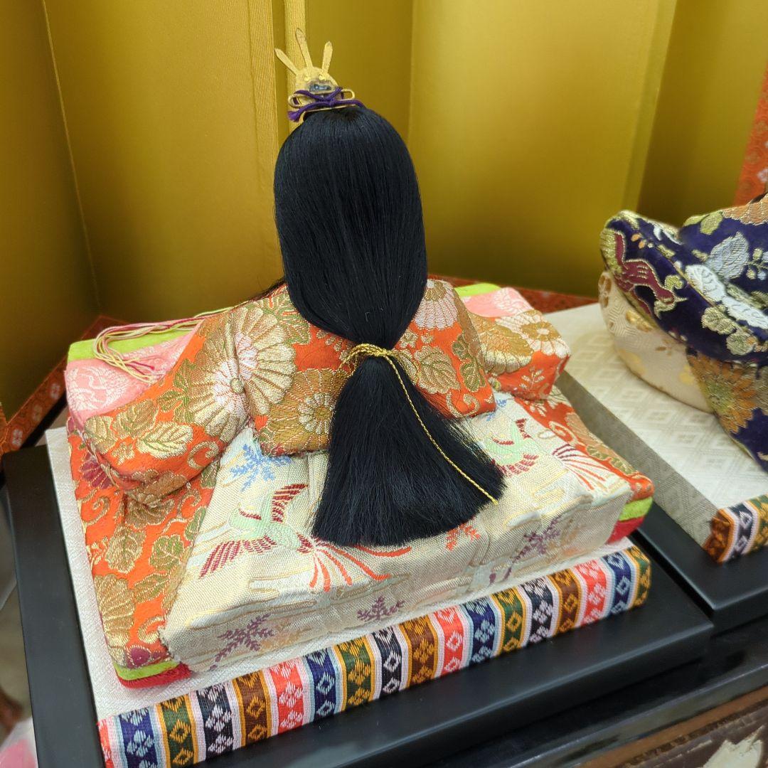 レトロ　木目込み　雛人形 金屏風付き ひな祭り　台付き　お雛様