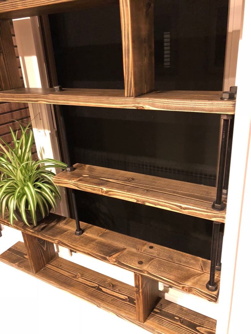 キッチンラック☆木目強調☆窓枠インテリア☆西海岸