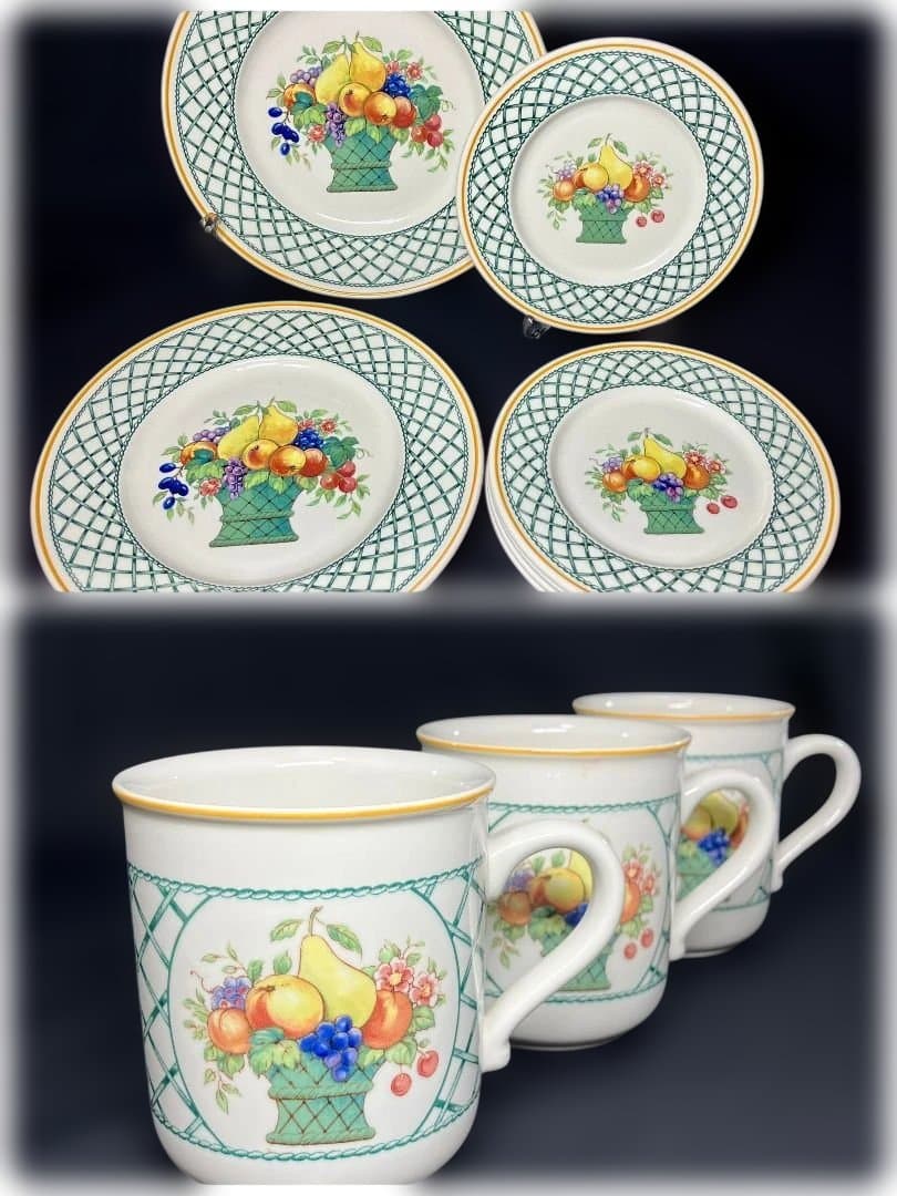 ビレロイ ボッホ バスケット マグカップ 3 中皿 2 小皿 5 10客セット