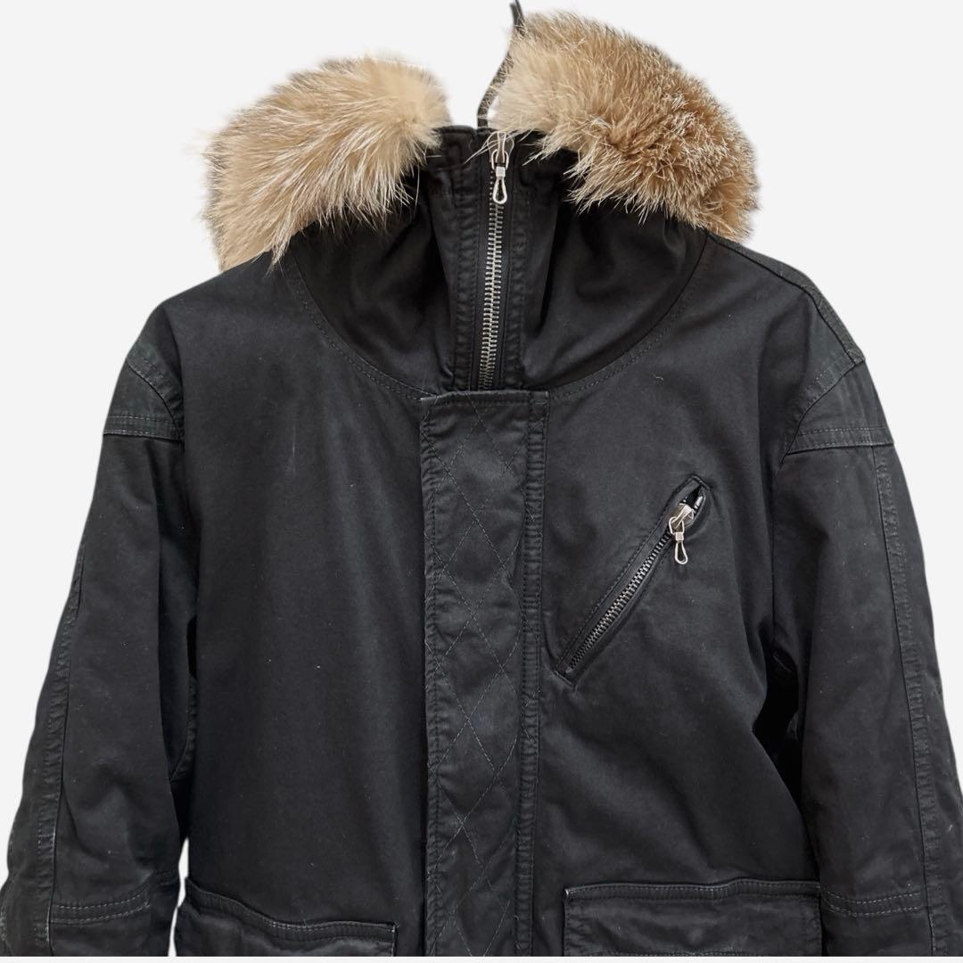 Y2k ripvanwinkle フード ファージャケット L 黒　N-2B