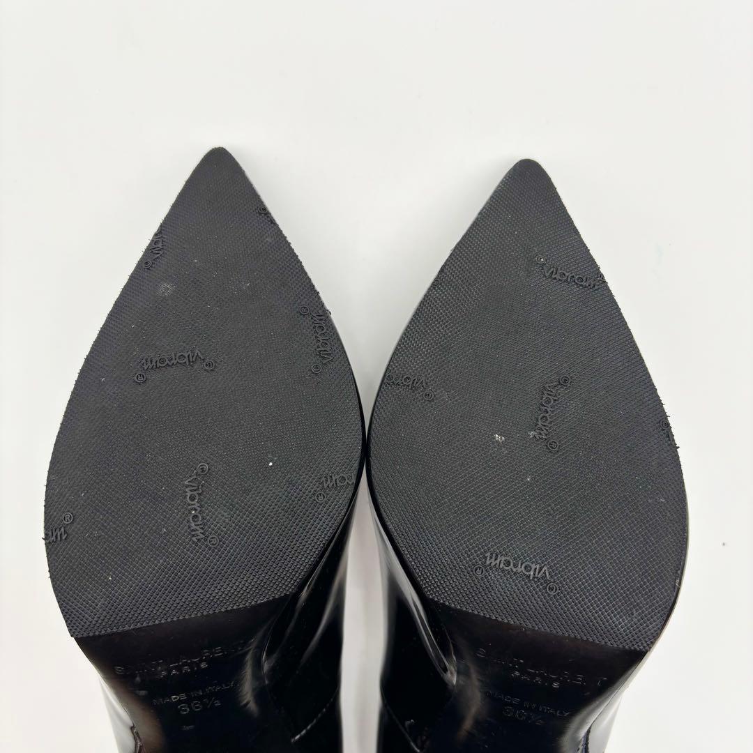 サンローランパリ ヒールパンプス オピウム カサンドラ パテントレザー