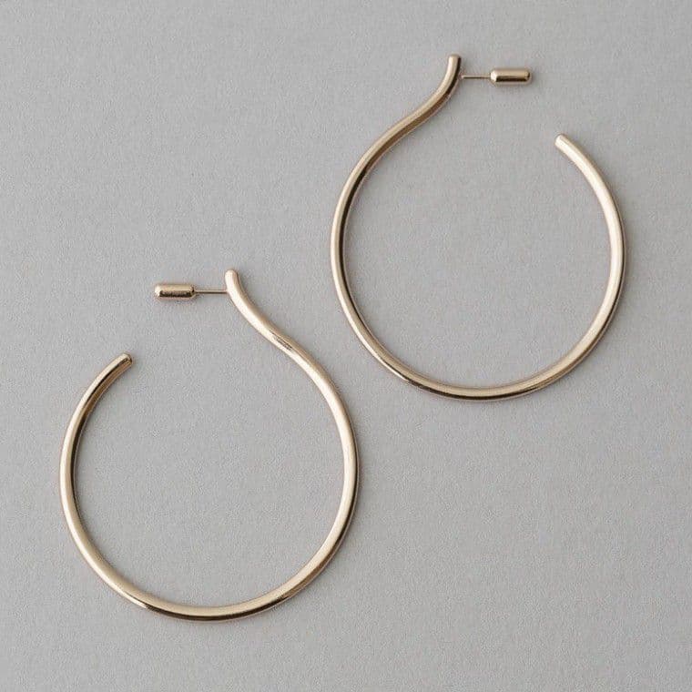 ete bijoux　K18 SV925　ロウブラウン　リグロウ　フープ　ピアス