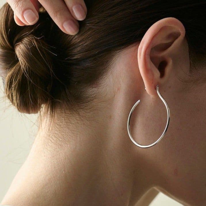 ete bijoux　K18 SV925　ロウブラウン　リグロウ　フープ　ピアス