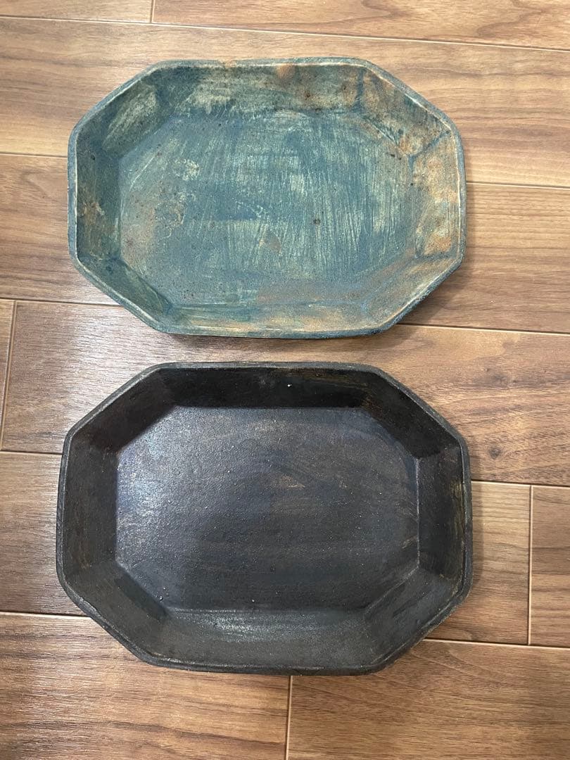 水谷智美　端切り皿　八角形皿　2枚セット