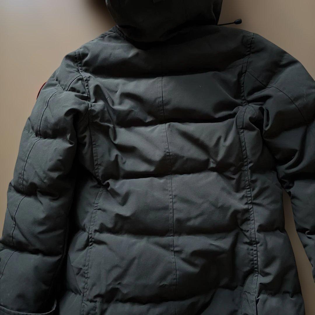 美品　カナダグース ダウンコート S カーキ コヨーテファー カナダ製 正規品