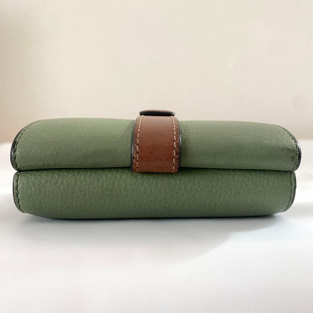 ‪LOEWE ロエベ 三つ折り財布 トライフィールド ローズマリー