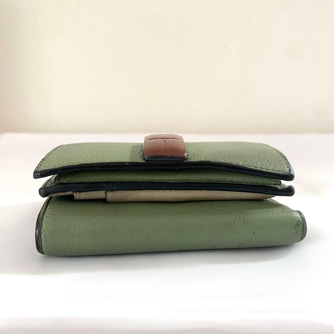 ‪LOEWE ロエベ 三つ折り財布 トライフィールド ローズマリー